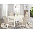 thumbnail image 2 of East West Furniture Capri 5-piece Wood Dining Set in Linen White/Cream, 2 of 6