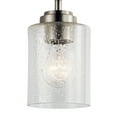 thumbnail image 3 of Kichler Winslow Contemporary 1 Light Brushed Nickel Mini Pendant Light with Clear Seeded Glass, 3 of 9