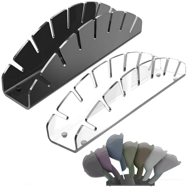 Baseball Cap Organizer for 7 Hats - Space Saving Tabletop or Shelf Display Rack for Closet, Bedroom, or Office