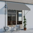 thumbnail image 2 of Wubio Manual Retractable Awnings for Patio, 78"x118" Patio Awning Door Awning Exterior Adjustable Door Canopy with UV Protection for Backyard, Garden, Balcony (Gray, 47" roll Out), 2 of 10