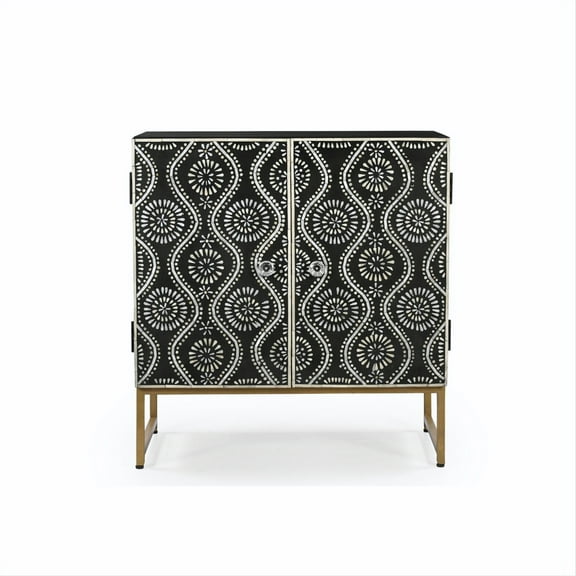 Sultan bone inlay accent cabinet
