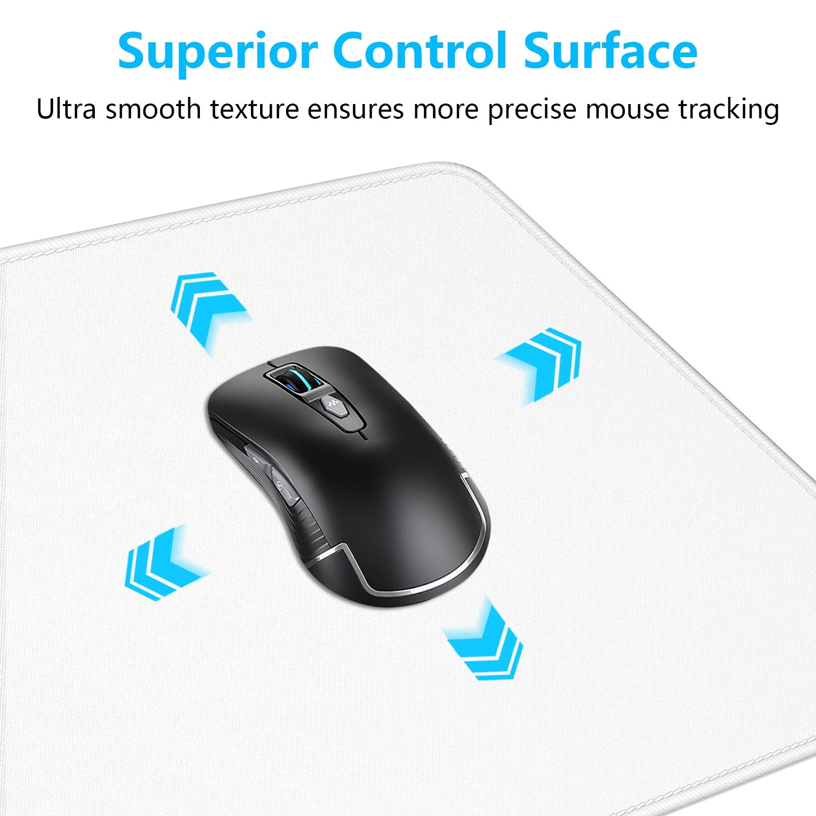 Large Gaming Mouse Pad  Extended Mat With Stitched Edges Full Size Non-slip Base Big Xxl Computer Desk Mats For Gamer Laptop Office 31.5 X 15.7in White