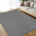 thumbnail image 4 of Dark Gray 5x8 Area Rugs, Farmhouse Burlap Solid Grey Color Modern Linen Texture Non-Skid Rubber Backing Large Rectangle Rugs - Living Room Bedroom Home Office, Indoor Floor Mat Carpets Washable Rug, 4 of 9