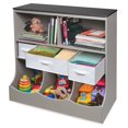Badger Basket Combo Bin Storage Unit with Three Baskets Woodgrain