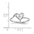 thumbnail image 3 of Solid 14k White Gold VS Diamond heart Ring Band Size 8, 3 of 4