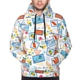 thumbnail image 4 of KLL Summer Stamp Print Mens Hoodie Long Sleeve Casual Pullover Hooded Sweatshirt Fashion Drawstring Hoodies with Pocket-Medium, 4 of 6
