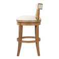 thumbnail image 3 of Pasha 31in. Bar-Height Wood Bar Stool- Pecan Finish with Linen Fabric Seat, 3 of 7
