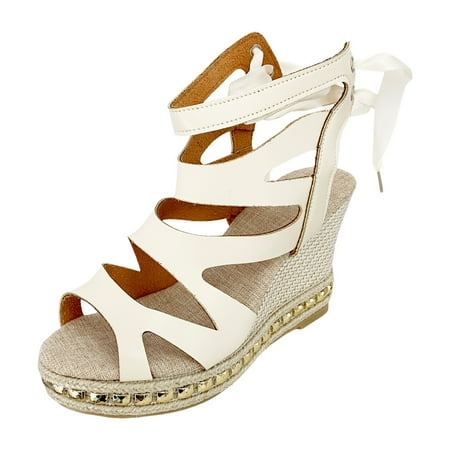 

Mnyotv Comfy Wedge Sandals for Women Womens Clear Sandals Size Slope With Sandals Fish Head Large Size Thick Heel Sandals Female White 39