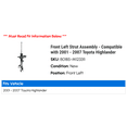 thumbnail image 2 of Front Left Strut Assembly - Compatible with 2001 - 2007 Toyota Highlander 2002 2003 2004 2005 2006, 2 of 2
