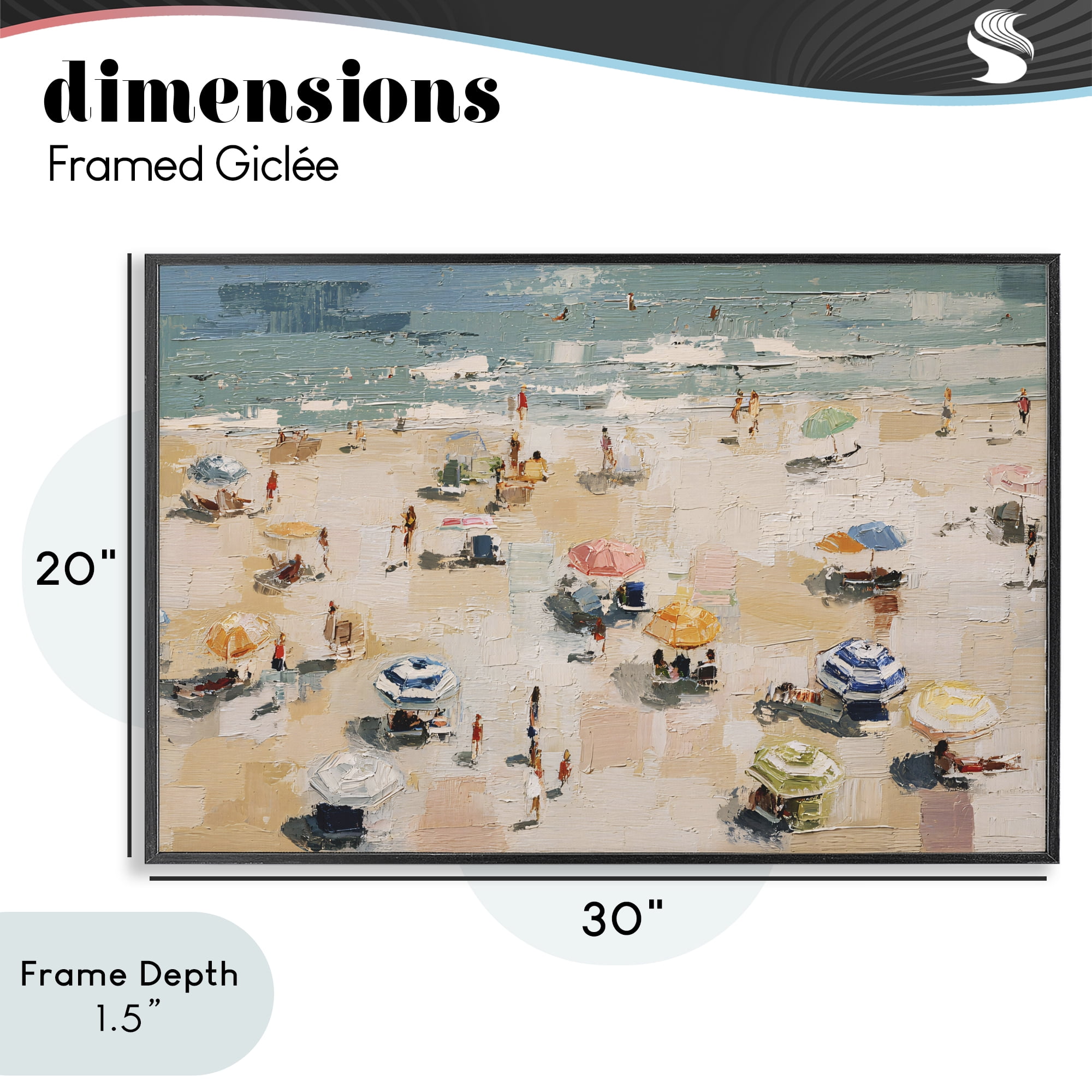 Stupell Industries Summer Beachgoers Expression Black Framed Giclee Art, design by Jacky Ngan