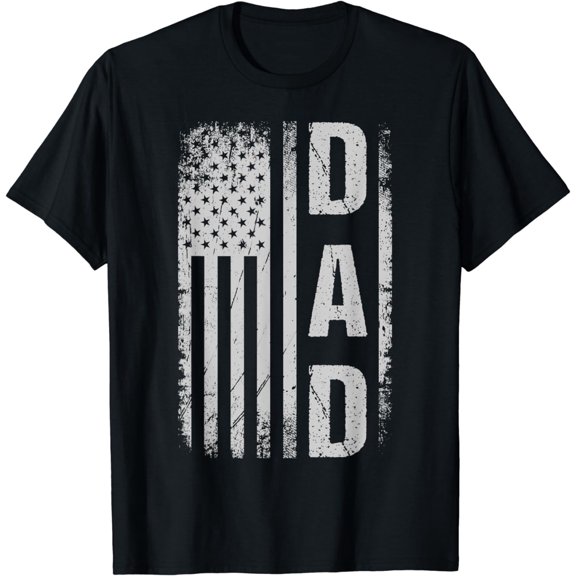 Mens Dad Patriotic American Flag Father's Day T-Shirt