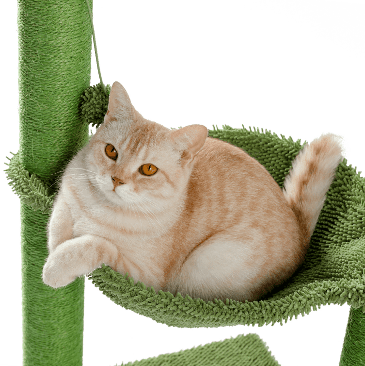 Amkui Cat Tree Cat Tower Durable Sisal-Covered Scratching Posts,Dangling Ball,Jumping Platform for Cats Play &Sleep,Pet House