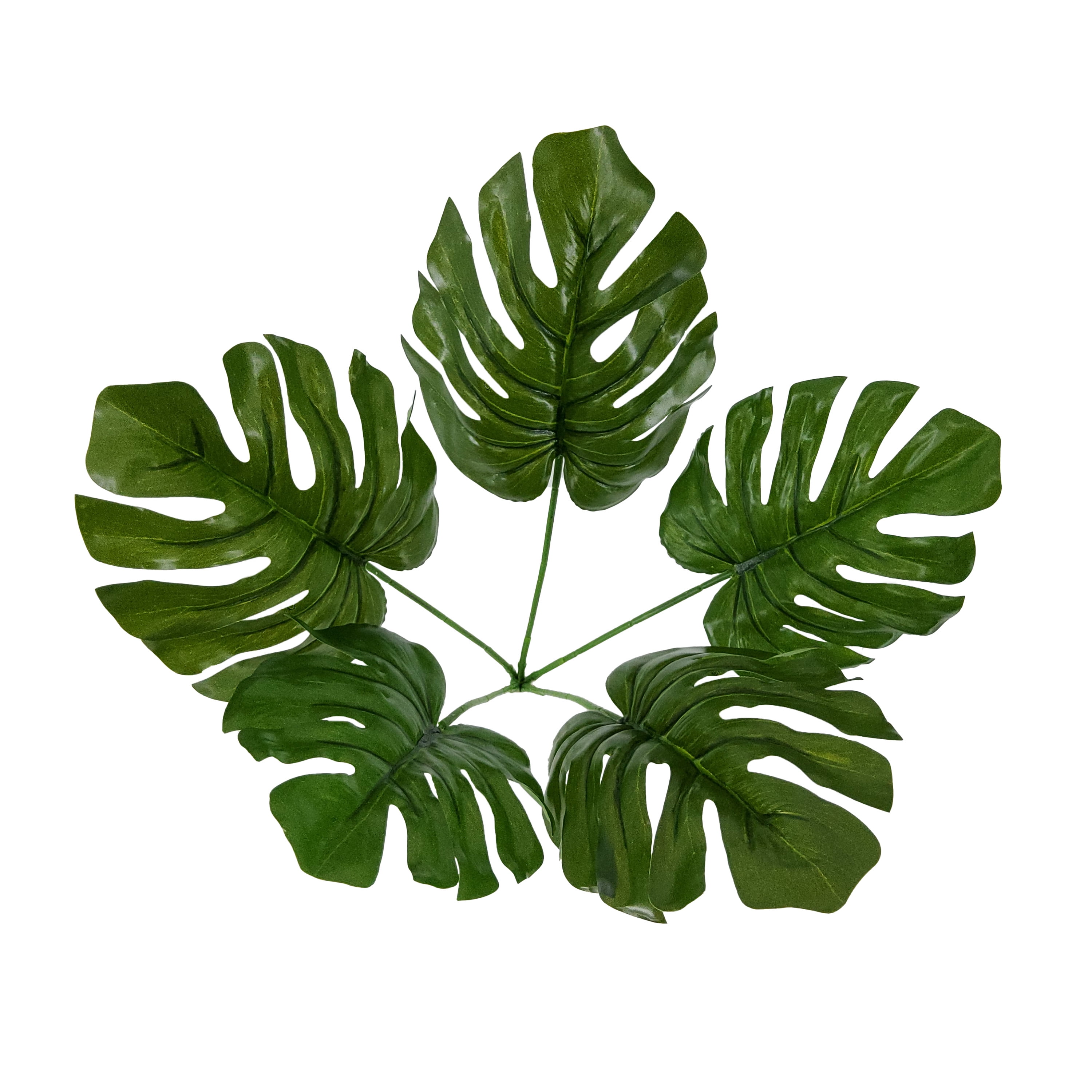 (4 pack) Mainstays 14" Artificial Swiss Cheese Monstera Pick, Green Color