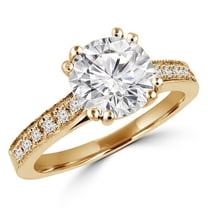 Majesty Diamonds MD160249-7.25 0.88 CTW Round Brilliant Diamond Multi Stone Engagement Ring in 14K Yellow Gold, Size 7.25
