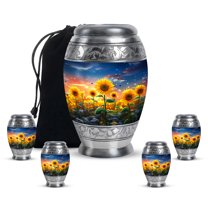 Yatskia Sunshine Sunflower Cremation Urns For Human Ashes Men & Women, Ash Keepsakes For Human Ashes, (Monar 10 Inch and 3 Inch)