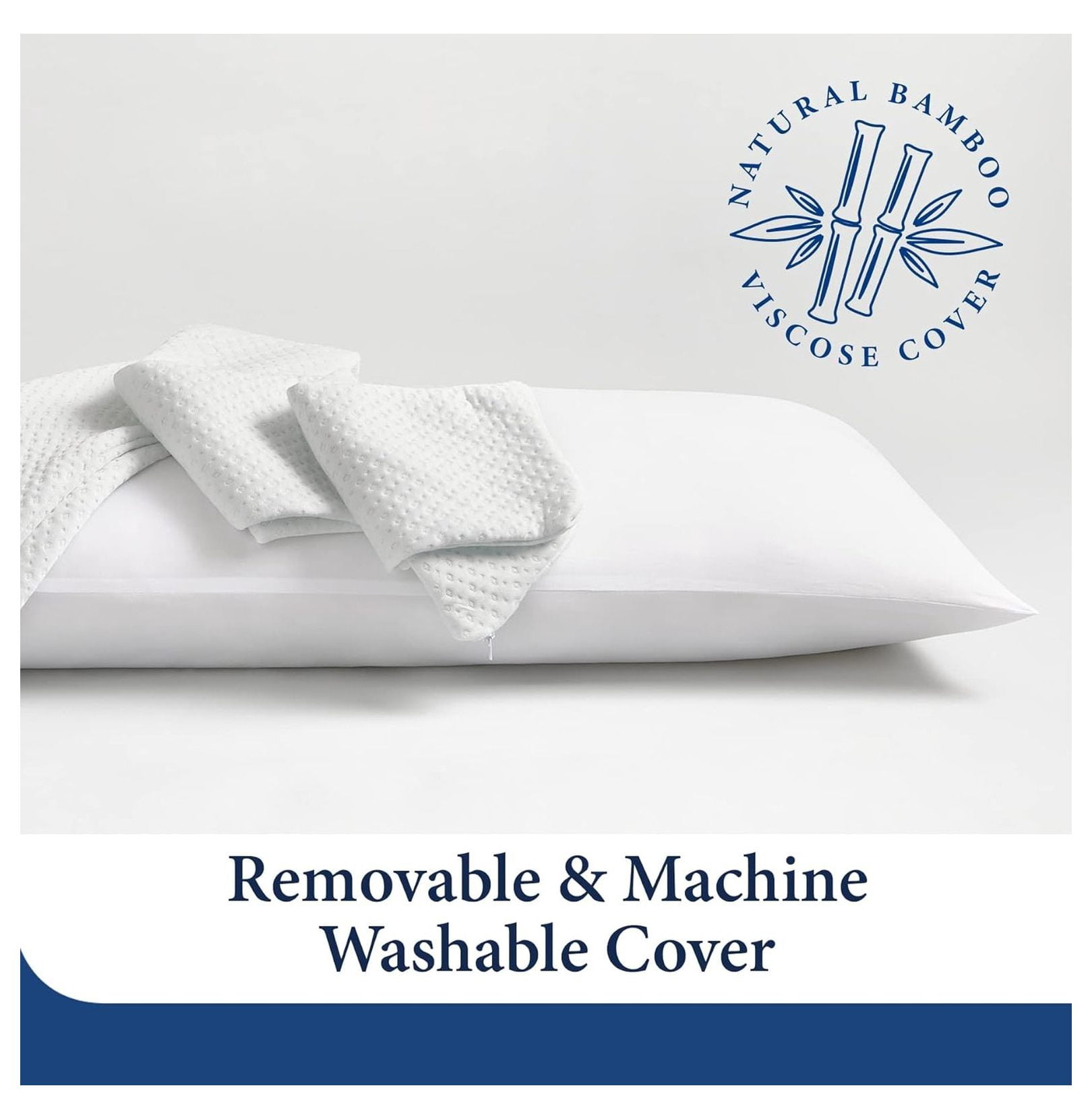 Luxury Rayon Derived from Bamboo Body Pillow for Side & Back -Supportive, Soft, Fluffy, & Quality Long Pillow - Measures 54” x 20”