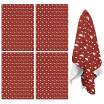4 Pcs Funny Kitchen Towels,Red Christmas Tree Pattern Microfiber Dish Towels,Kitchen Tea Towels,Kitchen Towel Set (18" X 26")