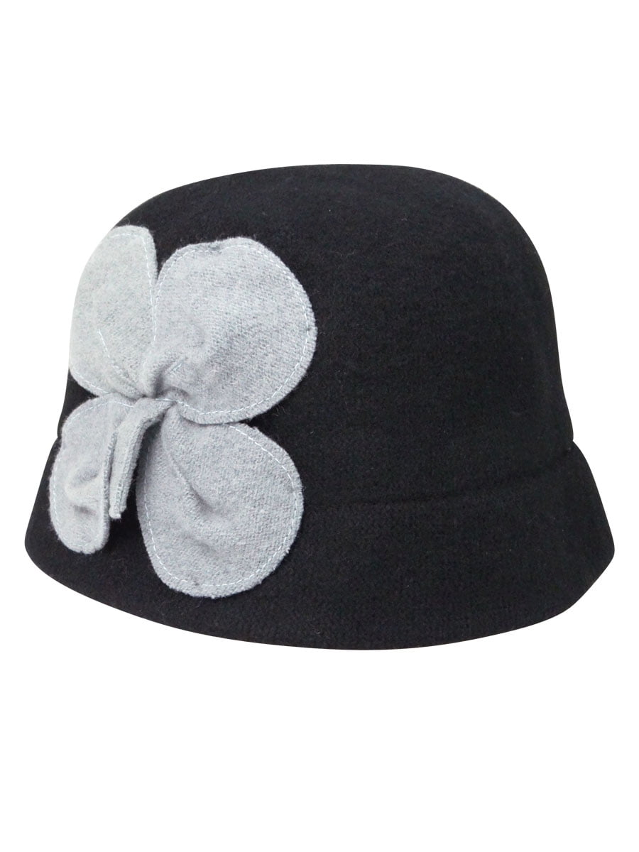 Wool Blend Flower Cloche Hat - Walmart 