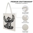 thumbnail image 3 of Stitch Canvas Tote Bag Double Face Print for Women Canvas Bag, Reusable Durable Canvas Bag for Beach, Grocery, School & Work, 3 of 6