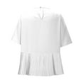 thumbnail image 4 of Yuwull Summer Tops For Women Tops For Women Trendy Women'S Crew-Neck Pleated Hem Loose Short-Sleeved Pleated Shirt Casual Cute Tops For Women On ClearanceL, 4 of 6