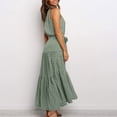 thumbnail image 3 of SHENGXINY Women's High Neck Sleeveless Summer Dresses Sexy Polka Dot Evening Sling Long Maxi Sun Dress Casual Bandage Beach Party Club Dress, 3 of 5