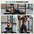 thumbnail image 6 of 1200 LBS Black Power Rack, 14.0 SQ.FT Footprint, 14 Hole Adjustable Multi-Functional Squat Rack with Pull-Up Bar and J-Hooks for Home Gym, 6 of 7