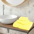 thumbnail image 4 of MALLONI HOME Ultra Soft 3 Pack Cotton Towel Set, Contains a Bath Towel 28x55 inch, a Hand Towel 16x24 inch & a Wash Coth 12x12 inch, Ideal Everyday use, Compact & Lightweight - Lime Yellow, 4 of 6
