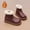 Brown, variant on Lujianch Children's Winter New Warm Girls' Leather Shoes Thickened Two Shoes Large Children's Leather Boots Sparkly Girls Boots
