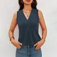 thumbnail image 4 of Puntoco Short Tops Blouses for women Clearance Women's Casual Short Sleeve Solid Ladies Round Neck Top Blouse Navy S(S), 4 of 8