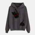 thumbnail image 4 of Mujeres capucha rayas 3D gato impresión manga larga pulóver blusas sudadera Tops Pompotops gfhjh7602, 4 of 4