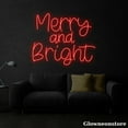 thumbnail image 3 of Glowneon Merry And Bright Neon, Merry And Bright LED Sign, Restaurant Coffee Shop Bar Club Decor, 3 of 5