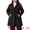 Black, variant on Women's Plus Mid Length Notch Lapel Single Breasted Pea Jacket 4X Camel