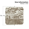 thumbnail image 3 of Kll Square Drink Coasters Set Of 4,Pu Leather Absorbent Coasters Set Decorative Coffee Cup Coasters Housewarming Gift For Home Decor-Vineyard Landscape 1, 3 of 9