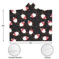 thumbnail image 3 of Wearable Blanket,Black Christmas Santa Pattern Hooded Wearable Flannel Blanket for Adults & Teens,Winter Poncho Shawl Wrap Cape Cozy Anti-Pill,50"x60", 3 of 5