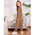 thumbnail image 6 of Arshiner Girls 2 Piece Velour Outfit Athletic Sweatsuits Set Kids Sweatshirts & Sweatpants Tracksuits Set, 6 of 6