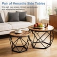 thumbnail image 5 of Coffee Table Set of 2 with Hidden Storage, Round Nesting Side Tables with Removable Lid, Modern Geometric End Tables for Living Room Decor, Movable, 5 of 9