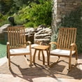 thumbnail image 4 of Noble House Cayo Outdoor Acacia Wood Rocking Chair Conversation Set in Natural, 4 of 25