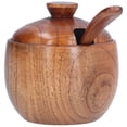 thumbnail image 4 of LeafyLuxe Household Seasoning Jar With Spoon Lid Wooden Salt Container, In Family Kitchen Dining Room, Seasoning Jar, Salt Box Nordic Minimalist , Suitable For Decorating Any Family Kitchen, 4 of 7