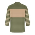 thumbnail image 3 of YLSDY Fashion Men's Plus Size Striped Shirts Trendy Color Block 2025 Summer Pullover Tops Casual Loose Round Neck Long Sleeve Shirt Army Green M, 3 of 4