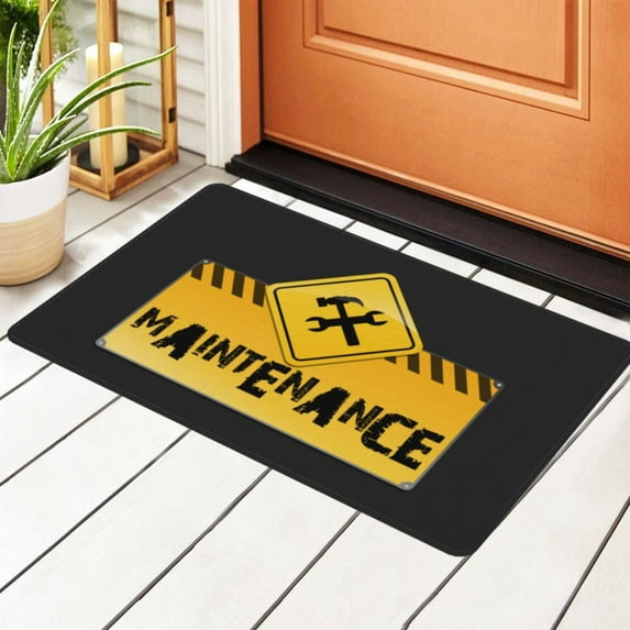 Under Construction Rugs Doormat, Non-Slip Machine Washable Carpets Floor Door Mat , 36" x 24"