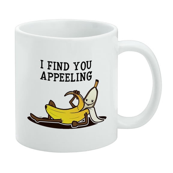 Banana I Find You Appeeling Funny Pun White Mug