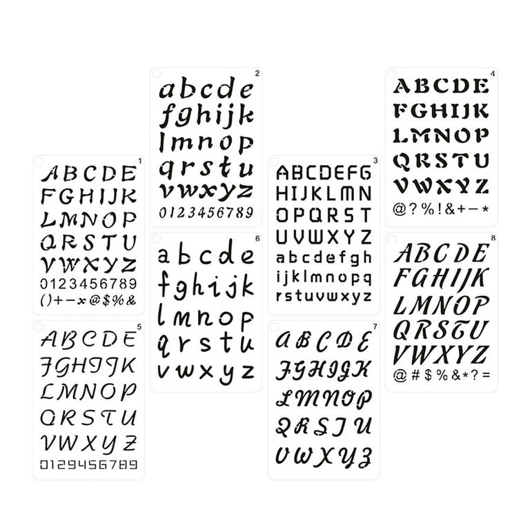 8PCS stencil letters Practical Durable English Letter Stencils Letter