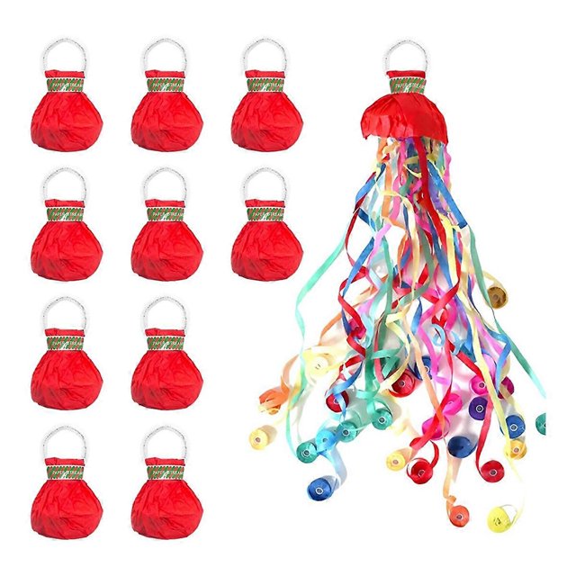 10Pack Streamers Popper Hand Throw Streamers No Mess Confetti Magic Paper Cracker for Celebration Bi