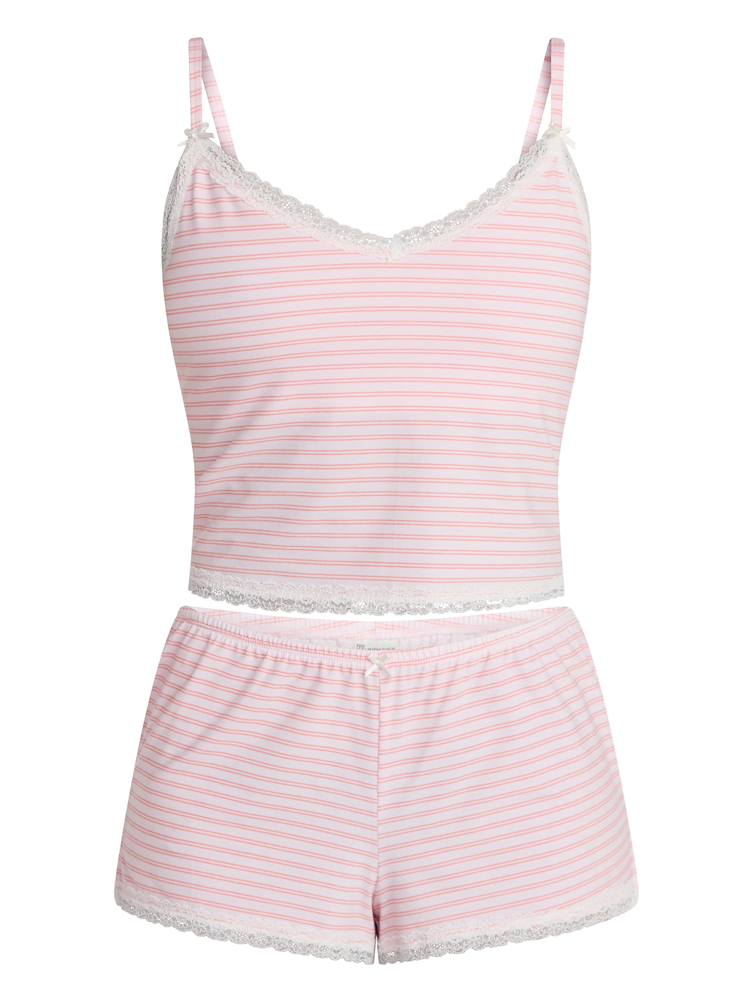 No Boundaries Lace Cami and Shorts Sleep Set, 2-Piece, Women's XXS-3X