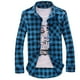 thumbnail image 3 of Camisa a cuadros para hombre, camisa informal con botones y cuadros, manga larga, ajustada, para primavera y otoño, de marca, suave y cómoda, a la moda, 3 of 5