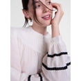thumbnail image 5 of Scenario Women's and Women's Plus Quilted Detail Long Sleeve Top, Sizes XS-4X, 5 of 7