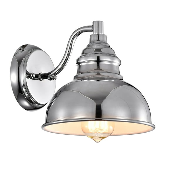 RADIANCE goods Industrial 1 Light Chrome Indoor Wall Sconce 8" Wide