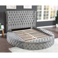 thumbnail image 3 of Galaxy Home Hazel Wood Frame Velvet Material Queen Bed In Gray, 3 of 3