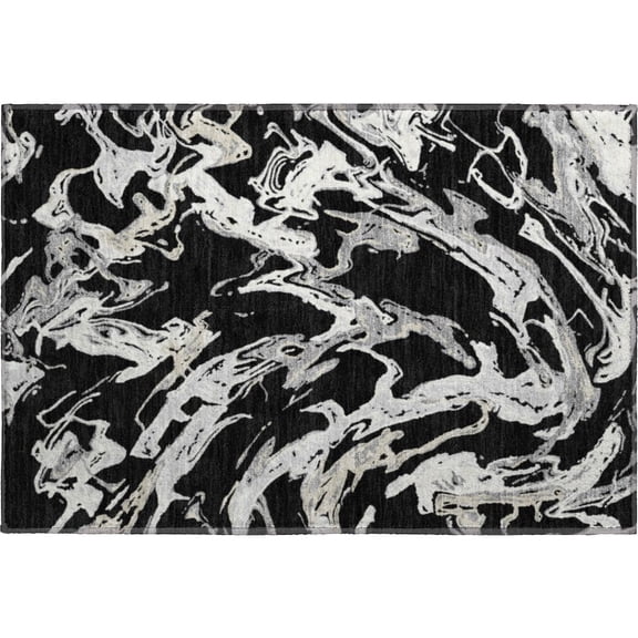 Dalyn Rugs Premium Machine Washable Mayfield AMF1035 Black 1'8" x 2'6" Rug