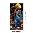 thumbnail image 4 of Colorful Theme Day of the Dead Banner Skeleton Couple Mexican Festival Decorative Floral for Cultural Celebration Indoor Decoration Event Decoration, 4 of 9